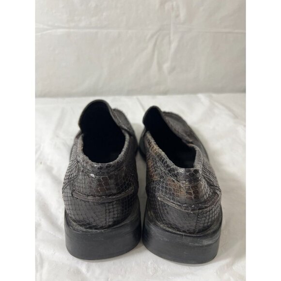 Apostrophe Ratler Leather Loafers 8 M snake print brown black - Picture 16 of 16